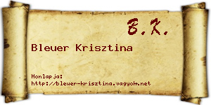 Bleuer Krisztina névjegykártya